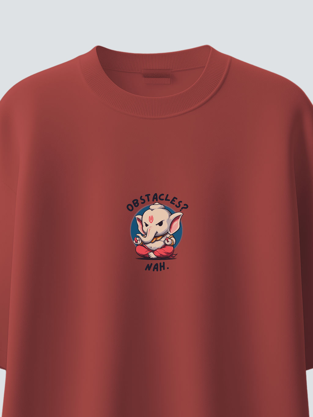 Ganesha “Obstacle? Nah.” Oversized T‑Shirt