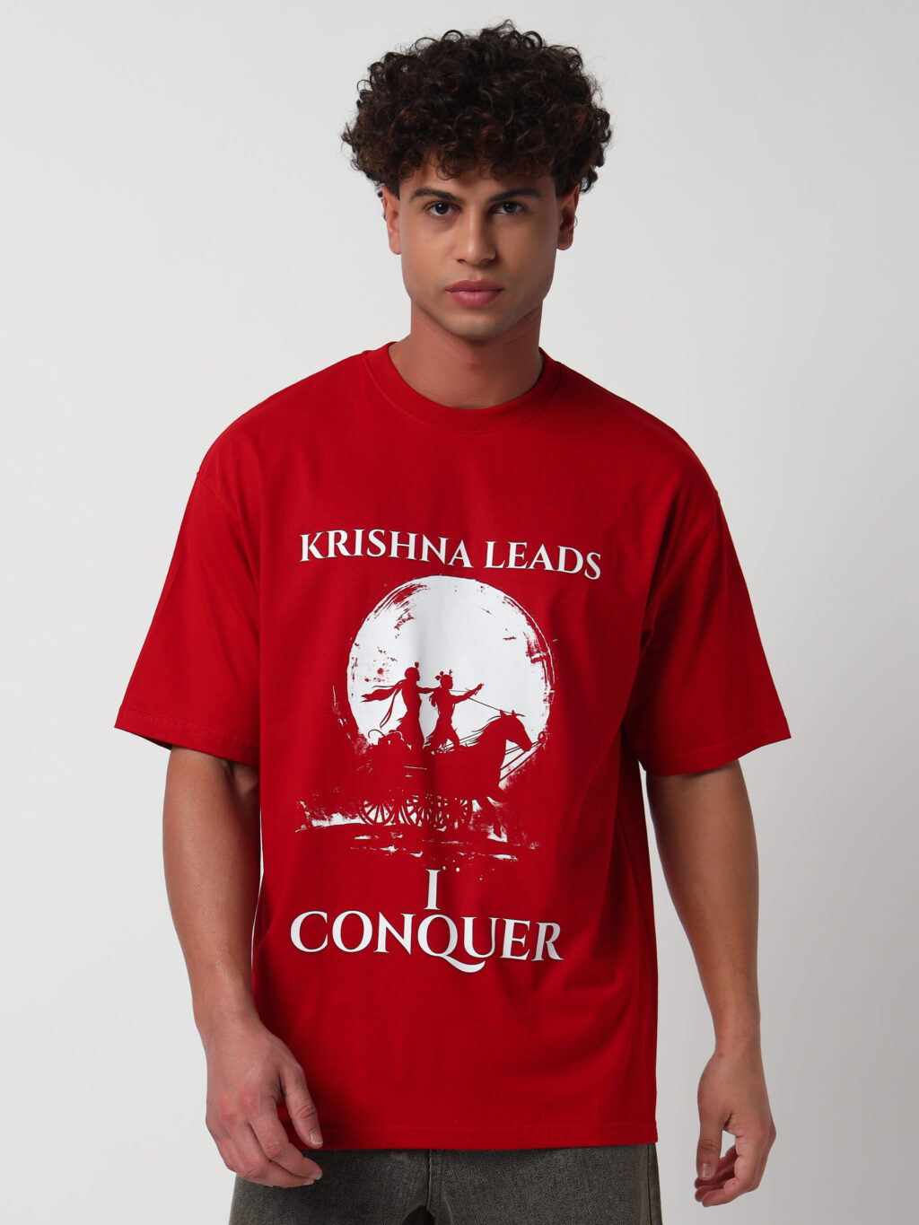 Krishna Leads I Conquer – Oversized T-Shirt