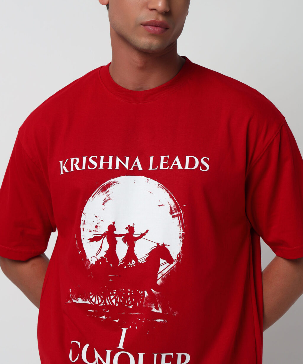 Krishna Leads I Conquer – Oversized T-Shirt