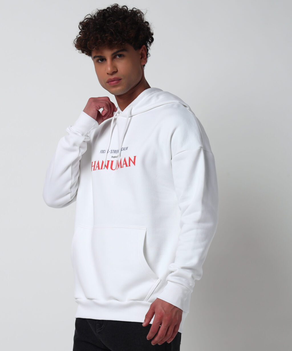 Focus Strength Calm - Inspired By Hanuman - Oversized Hoodie