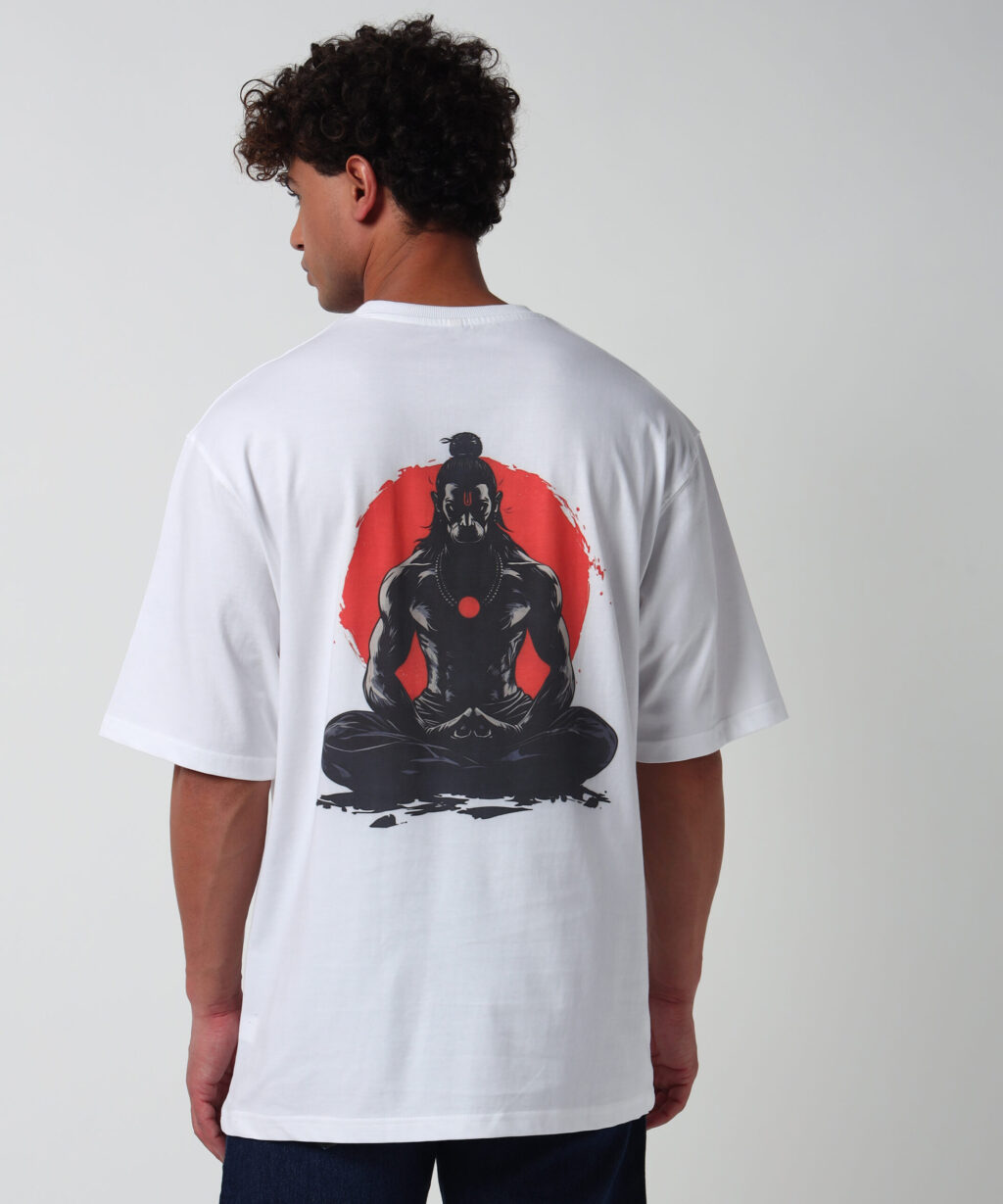 Focus Strength Calm Inspired By Hanuman - Oversized T-shirt