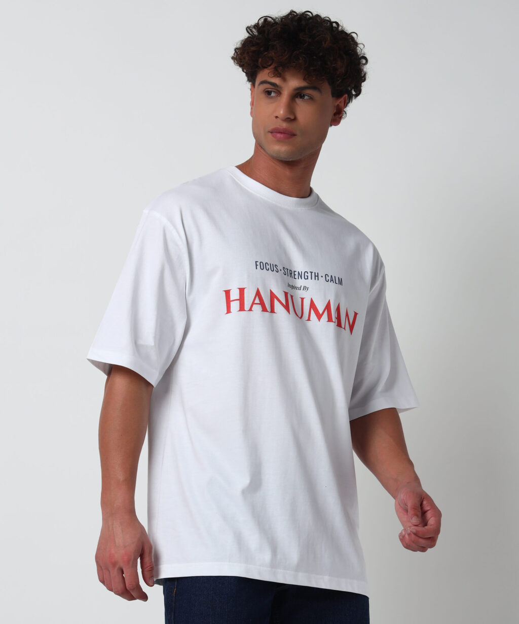Focus Strength Calm Inspired By Hanuman - Oversized T-shirt