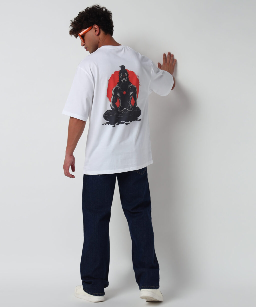 Focus Strength Calm Inspired By Hanuman - Oversized T-shirt