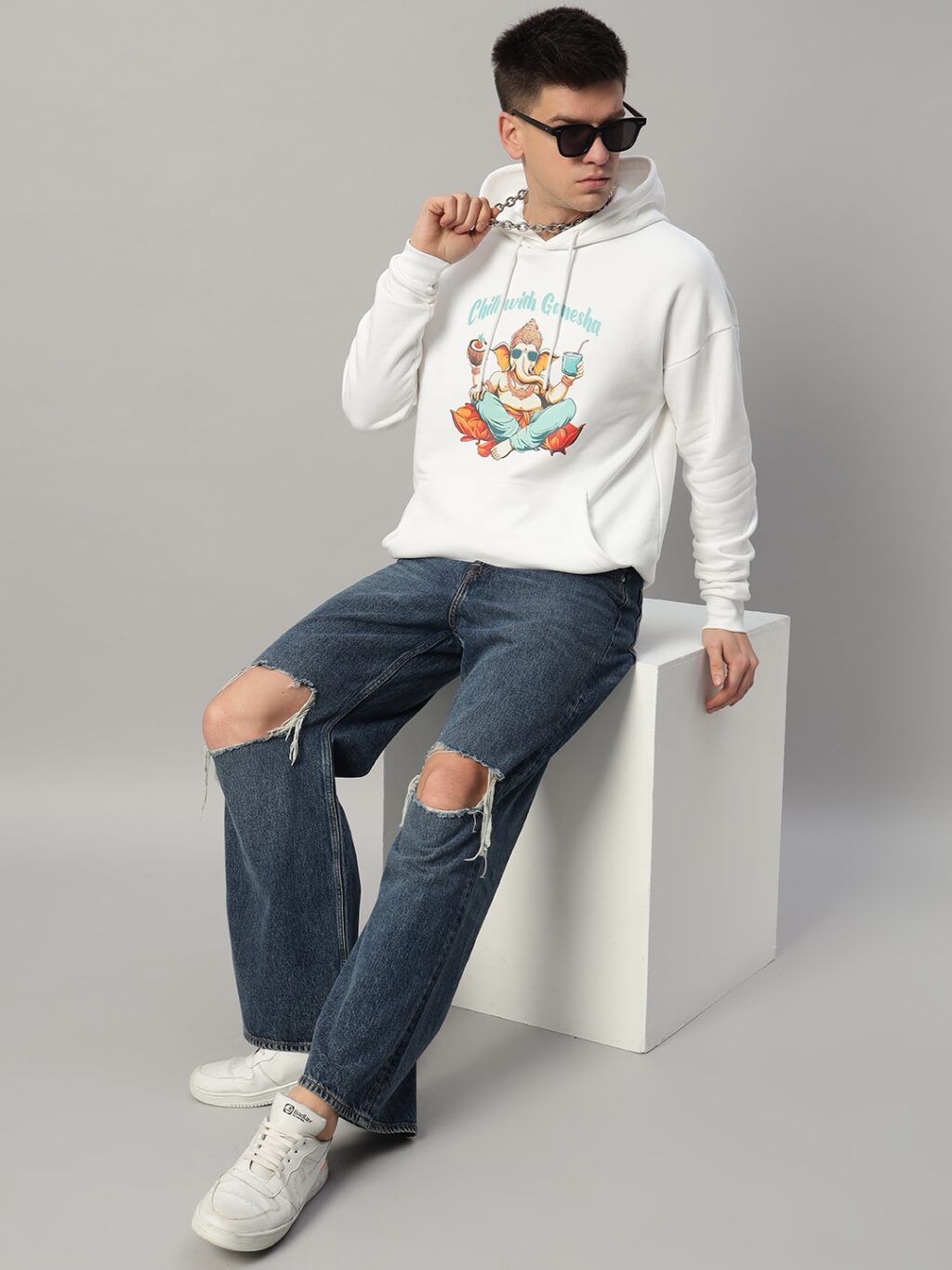 Chill with Ganesha - Oversized Hoodie